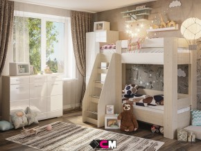 Детская Симба с двухъярусной кроватью белый глянец в Надыме - nadym.magazinmebel.ru | фото