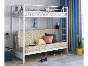 Двухъярусная кровать с диваном Мадлен белая-пифагор в Надыме - nadym.magazinmebel.ru | фото