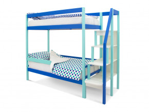 Двухъярусная кровать Svogen с бортиком мятно-синий в Надыме - nadym.magazinmebel.ru | фото - изображение 1