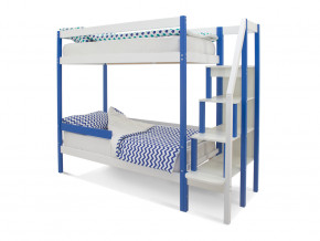 Двухъярусная кровать Svogen с бортиком синий-белый в Надыме - nadym.magazinmebel.ru | фото