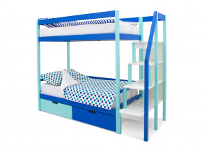 Двухъярусная кровать Svogen с ящиками мятно-синий в Надыме - nadym.magazinmebel.ru | фото