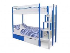 Двухъярусная кровать Svogen с ящиками сине-белый в Надыме - nadym.magazinmebel.ru | фото