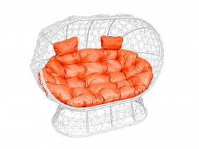 Кокон Лежебока на подставке с ротангом оранжевая подушка в Надыме - nadym.magazinmebel.ru | фото