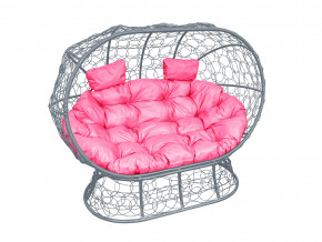 Кокон Лежебока на подставке с ротангом розовая подушка в Надыме - nadym.magazinmebel.ru | фото