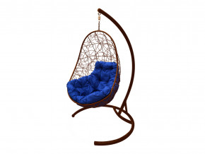Кокон Овал с ротангом синяя подушка в Надыме - nadym.magazinmebel.ru | фото