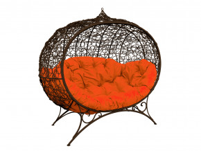 Кокон Улей на ножках с ротангом оранжевая подушка в Надыме - nadym.magazinmebel.ru | фото