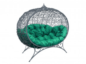 Кокон Улей на ножках с ротангом зелёная подушка в Надыме - nadym.magazinmebel.ru | фото
