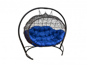 Кокон Улей подвесной с ротангом синяя подушка в Надыме - nadym.magazinmebel.ru | фото - изображение 1