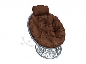 Кресло Папасан мини пружинка с ротангом коричневая подушка в Надыме - nadym.magazinmebel.ru | фото