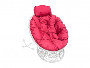Кресло Папасан мини пружинка с ротангом красная подушка в Надыме - nadym.magazinmebel.ru | фото - изображение 1