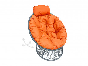 Кресло Папасан мини пружинка с ротангом оранжевая подушка в Надыме - nadym.magazinmebel.ru | фото - изображение 1