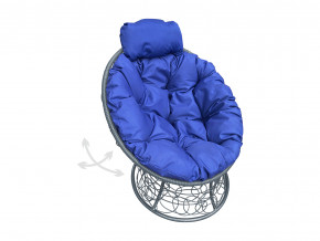 Кресло Папасан мини пружинка с ротангом синяя подушка в Надыме - nadym.magazinmebel.ru | фото