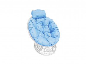 Кресло Папасан мини с ротангом голубая подушка в Надыме - nadym.magazinmebel.ru | фото