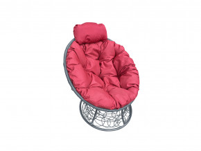 Кресло Папасан мини с ротангом красная подушка в Надыме - nadym.magazinmebel.ru | фото - изображение 1