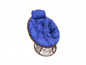 Кресло Папасан мини с ротангом синяя подушка в Надыме - nadym.magazinmebel.ru | фото