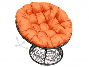 Кресло Папасан пружинка с ротангом оранжевая подушка в Надыме - nadym.magazinmebel.ru | фото