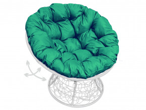 Кресло Папасан пружинка с ротангом зелёная подушка в Надыме - nadym.magazinmebel.ru | фото