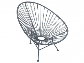 Кресло Ракушка с ротангом серый в Надыме - nadym.magazinmebel.ru | фото - изображение 1