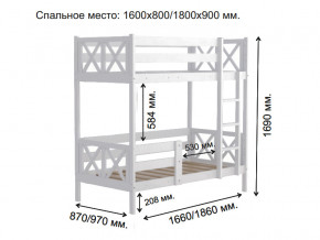 Кровать 2-х ярусная Аист-2 Прованс белый 1800х900 мм в Надыме - nadym.magazinmebel.ru | фото - изображение 2