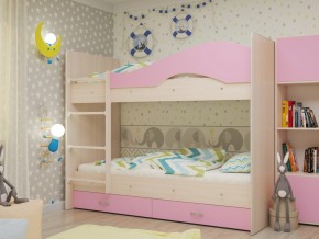 Кровать 2-х ярусная Мая с ящиками на латофлексах розовая в Надыме - nadym.magazinmebel.ru | фото