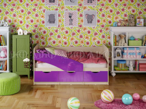 Кровать Бабочки 1600 Фиолетовый металлик в Надыме - nadym.magazinmebel.ru | фото
