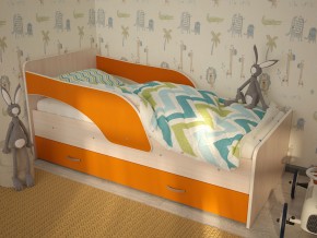Кровать детская Максимка млечный дуб-оранж в Надыме - nadym.magazinmebel.ru | фото