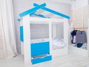 Кровать детская Теремок с ящиком лазурь в Надыме - nadym.magazinmebel.ru | фото