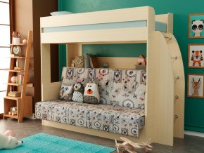 Кровать-диван двухярусная Омега 17 млечный дуб в Надыме - nadym.magazinmebel.ru | фото