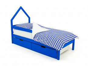 Кровать-домик мини Svogen с ящиками и бортиком синий в Надыме - nadym.magazinmebel.ru | фото