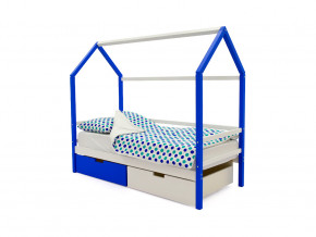 Кровать-домик Svogen с ящиками сине-белый в Надыме - nadym.magazinmebel.ru | фото