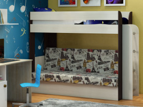 Кровать двухъярусная Карамель 75 венге ткань биг бен в Надыме - nadym.magazinmebel.ru | фото - изображение 1