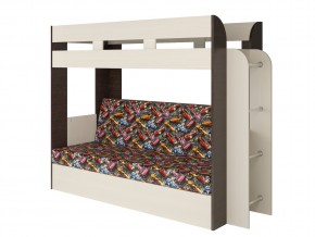 Кровать двухъярусная Карамель 75 венге ткань машинки в Надыме - nadym.magazinmebel.ru | фото - изображение 1