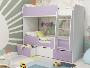 Кровать двухъярусная Малыш двойняшка белый-ирис в Надыме - nadym.magazinmebel.ru | фото - изображение 1