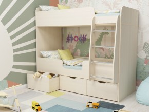Кровать двухъярусная Малыш двойняшка дуб молочный в Надыме - nadym.magazinmebel.ru | фото