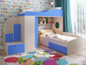Кровать Кадет 2 Дуб молочный-голубой в Надыме - nadym.magazinmebel.ru | фото - изображение 1