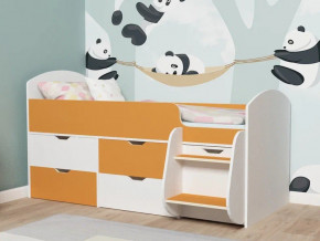 Кровать Малыш-7 белое дерево-оранжевый в Надыме - nadym.magazinmebel.ru | фото - изображение 1