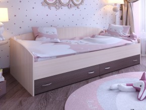 Кровать с выкатными ящиками Дуб молочный-Бодего в Надыме - nadym.magazinmebel.ru | фото