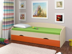 Кровать Соня 2 дуб молочный-оранжевый в Надыме - nadym.magazinmebel.ru | фото - изображение 1