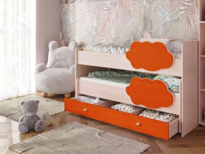 Кровать Соник с ящиком млечный дуб-оранж в Надыме - nadym.magazinmebel.ru | фото
