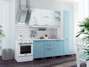 Кухня 2100 Бьянка голубые блестки в Надыме - nadym.magazinmebel.ru | фото