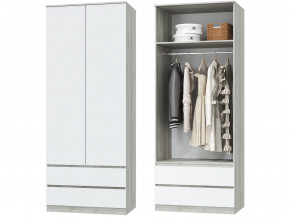 Шкаф для одежды 2х дверный с ящиками Лори дуб серый, белый в Надыме - nadym.magazinmebel.ru | фото