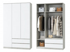 Шкаф для одежды трехдверный Лори дуб серый, белый в Надыме - nadym.magazinmebel.ru | фото