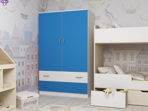 Шкаф двухстворчатый белый-голубой в Надыме - nadym.magazinmebel.ru | фото
