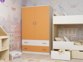 Шкаф двухстворчатый белый-оранж в Надыме - nadym.magazinmebel.ru | фото