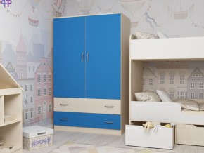 Шкаф двухстворчатый дуб молочный-голубой в Надыме - nadym.magazinmebel.ru | фото