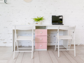 Стол письменный двухместный В 5 розовый в Надыме - nadym.magazinmebel.ru | фото - изображение 1