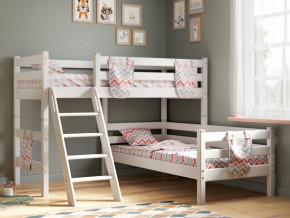 Угловая кровать Соня Вариант 8 с наклонной лестницей белая в Надыме - nadym.magazinmebel.ru | фото